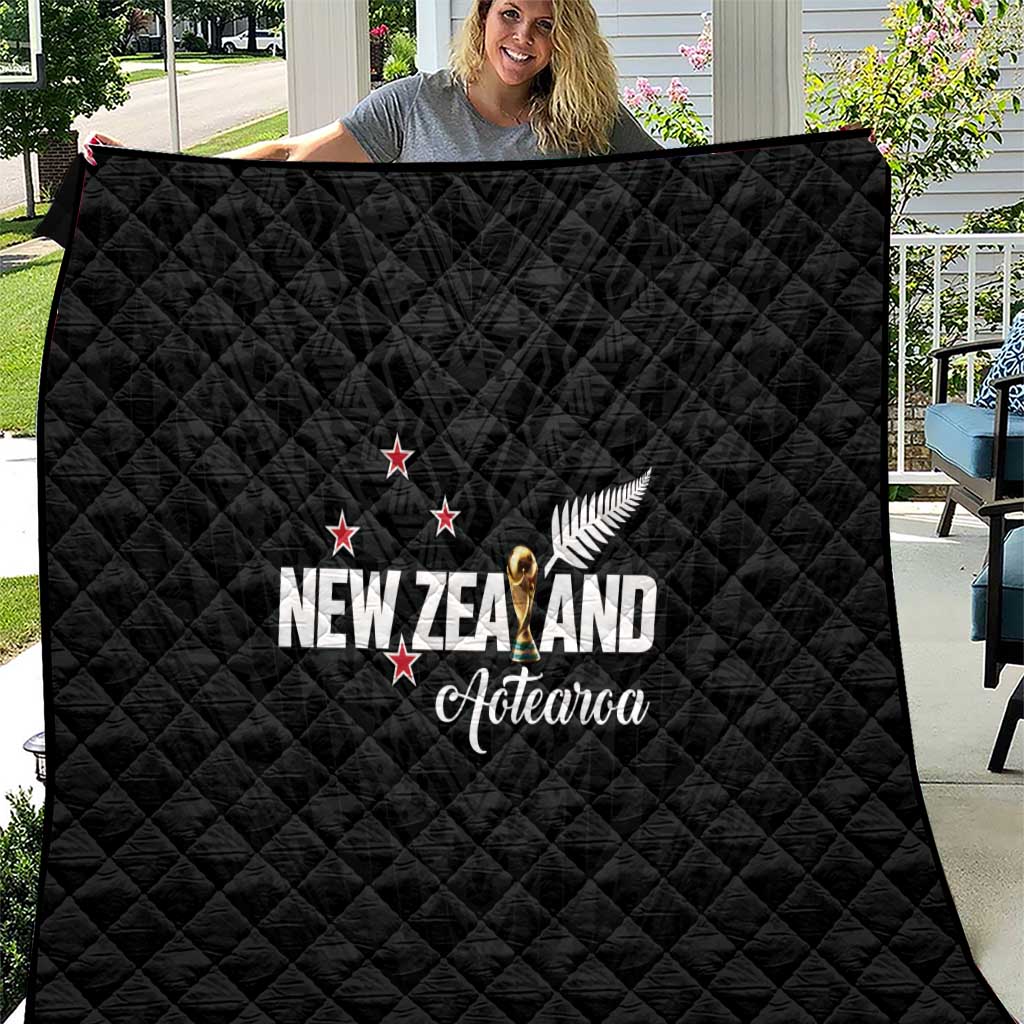 Football New Zealand Quilt Aotearoa United Black Version - Polynesian Pride