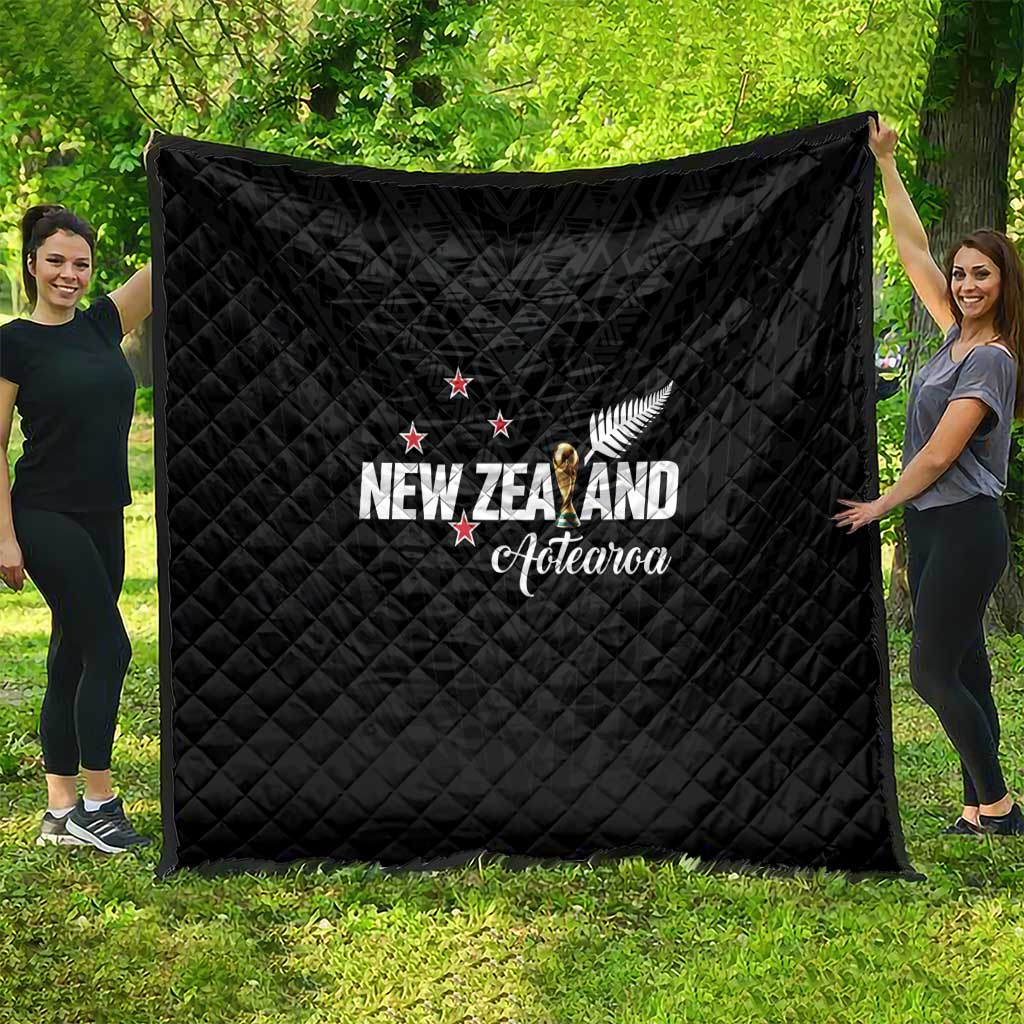 Football New Zealand Quilt Aotearoa United Black Version - Polynesian Pride