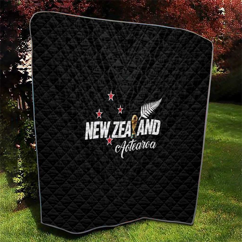 Football New Zealand Quilt Aotearoa United Black Version - Polynesian Pride