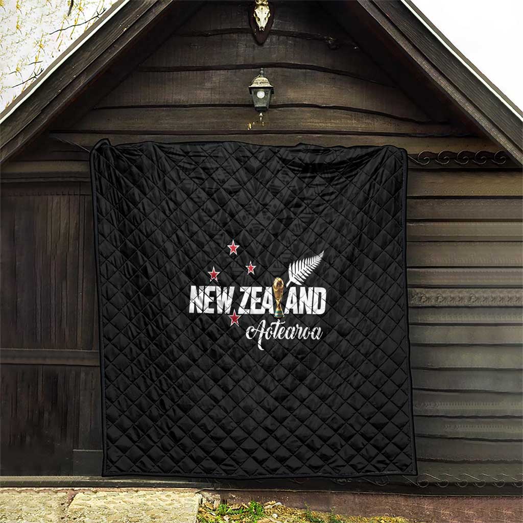 Football New Zealand Quilt Aotearoa United Black Version - Polynesian Pride