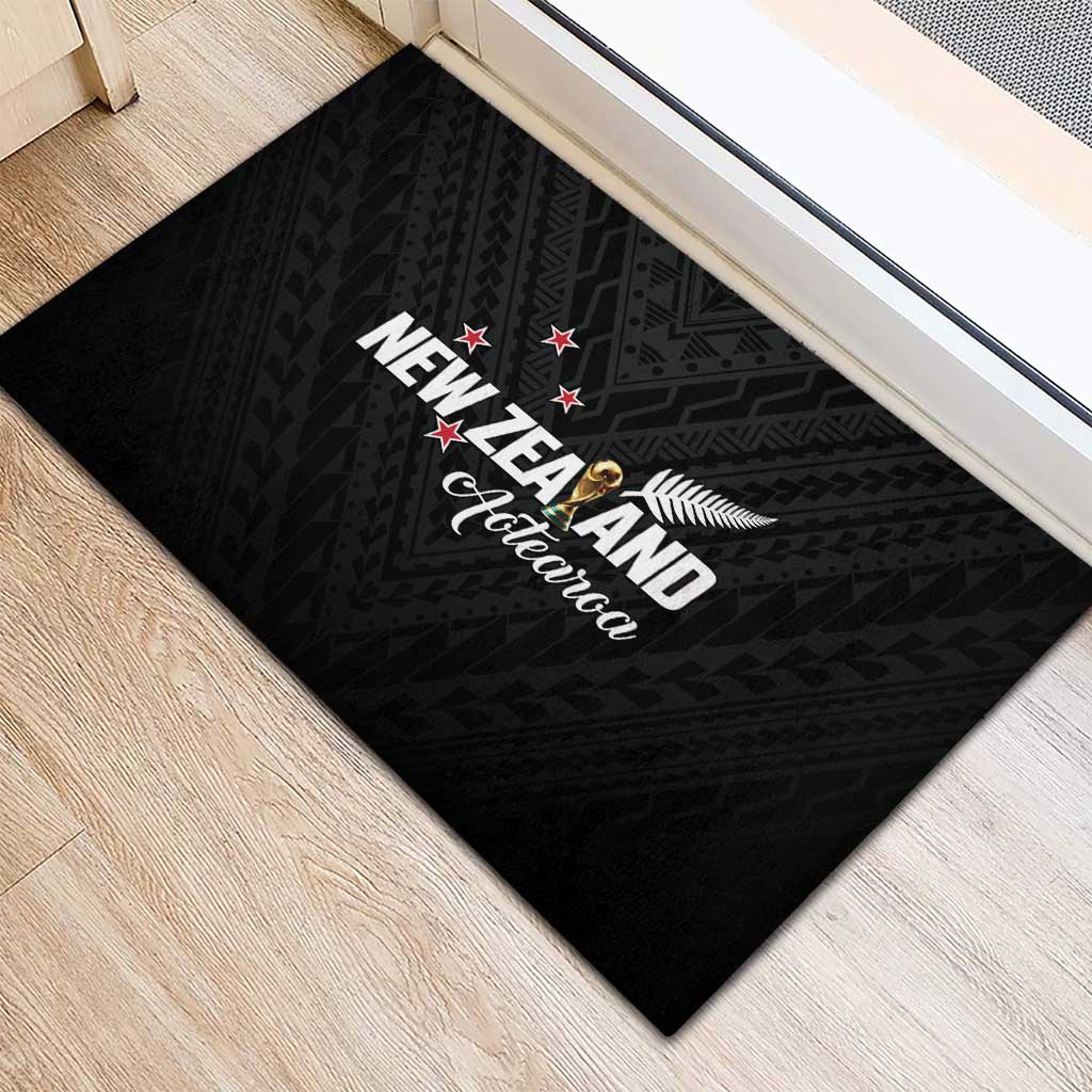 Football New Zealand Rubber Doormat Aotearoa United Black Version - Polynesian Pride
