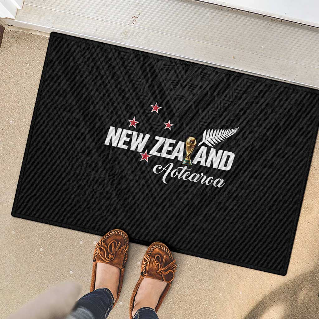 Football New Zealand Rubber Doormat Aotearoa United Black Version - Polynesian Pride