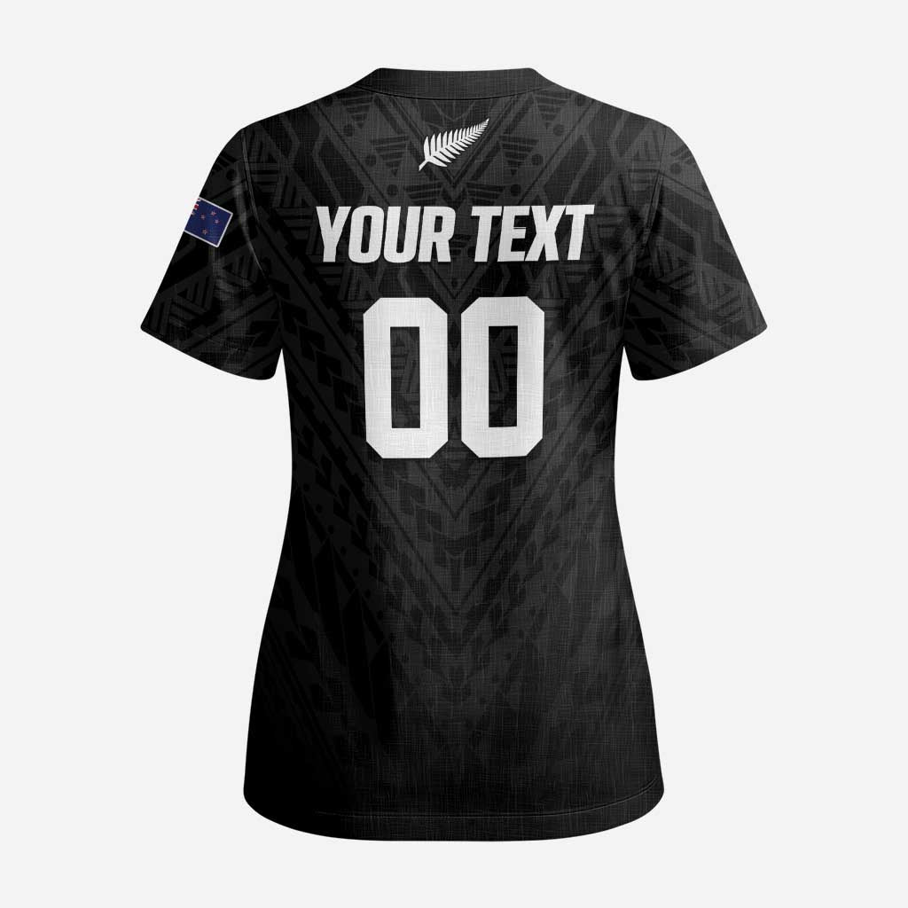 Custom Football New Zealand Scrub Top Aotearoa United Black Version - Polynesian Pride