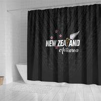 Football New Zealand Shower Curtain Aotearoa United Black Version - Polynesian Pride