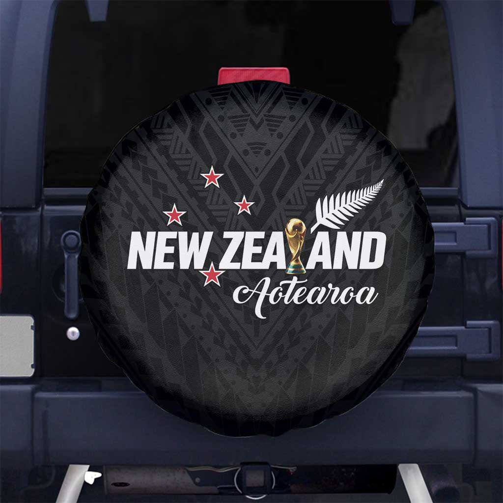 Football New Zealand Spare Tire Cover Aotearoa United Black Version - Polynesian Pride