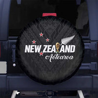 Football New Zealand Spare Tire Cover Aotearoa United Black Version - Polynesian Pride