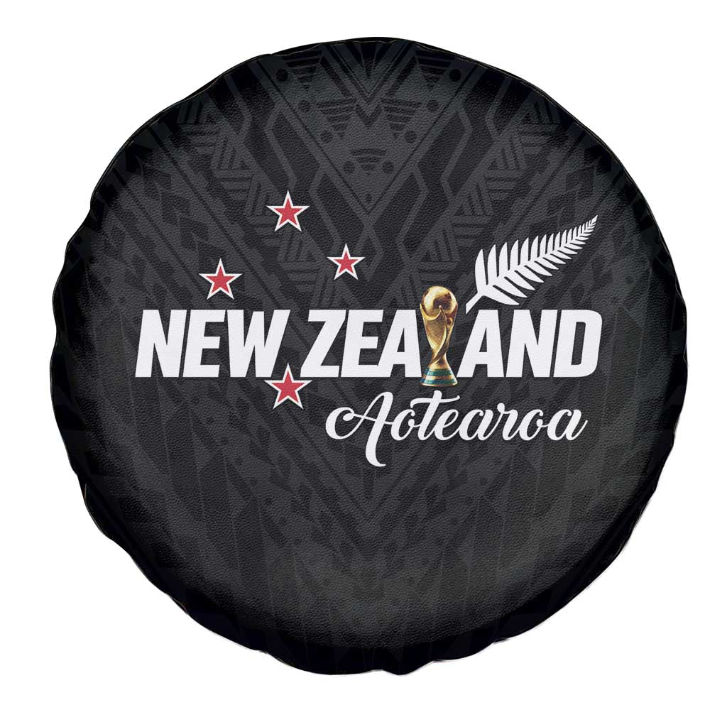 Football New Zealand Spare Tire Cover Aotearoa United Black Version - Polynesian Pride