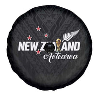 Football New Zealand Spare Tire Cover Aotearoa United Black Version - Polynesian Pride