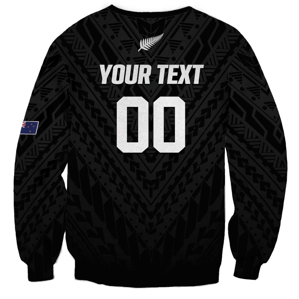 Custom Football New Zealand Sweatshirt Aotearoa United Black Version - Polynesian Pride