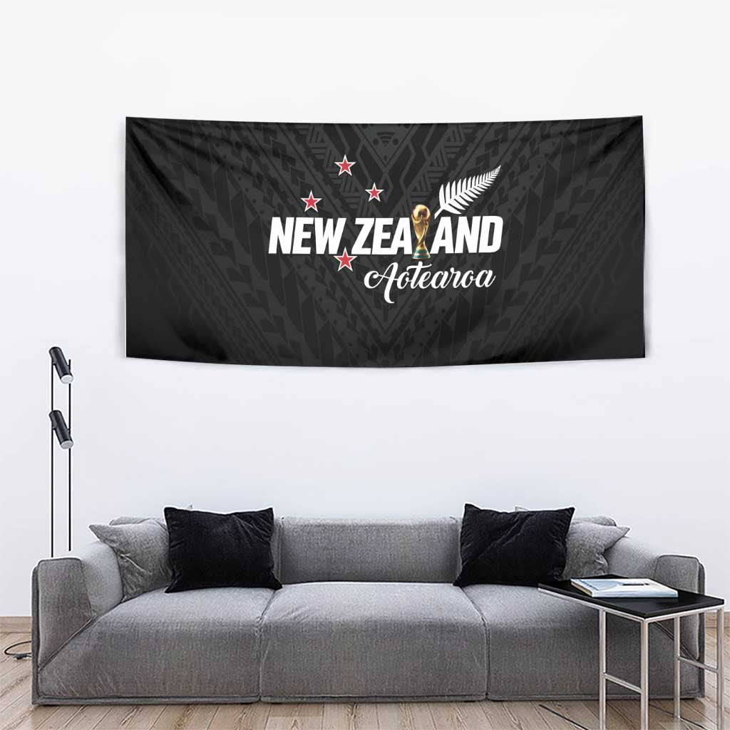 Football New Zealand Tapestry Aotearoa United Black Version - Polynesian Pride