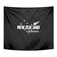 Football New Zealand Tapestry Aotearoa United Black Version - Polynesian Pride