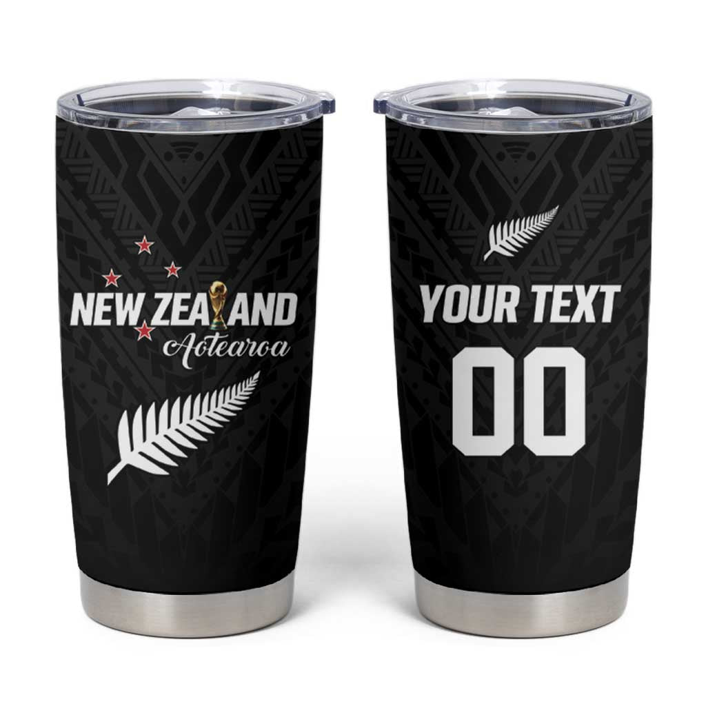 Custom Football New Zealand Tumbler Cup Aotearoa United Black Version - Polynesian Pride