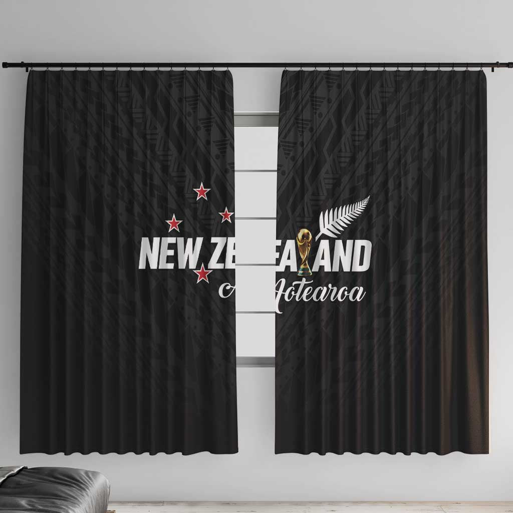 Football New Zealand Window Curtain Aotearoa United Black Version - Polynesian Pride