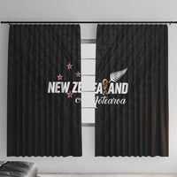Football New Zealand Window Curtain Aotearoa United Black Version - Polynesian Pride