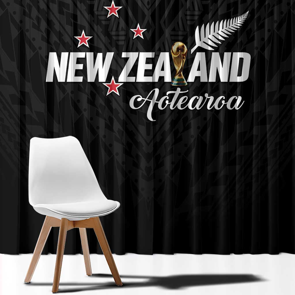 Football New Zealand Window Curtain Aotearoa United Black Version - Polynesian Pride