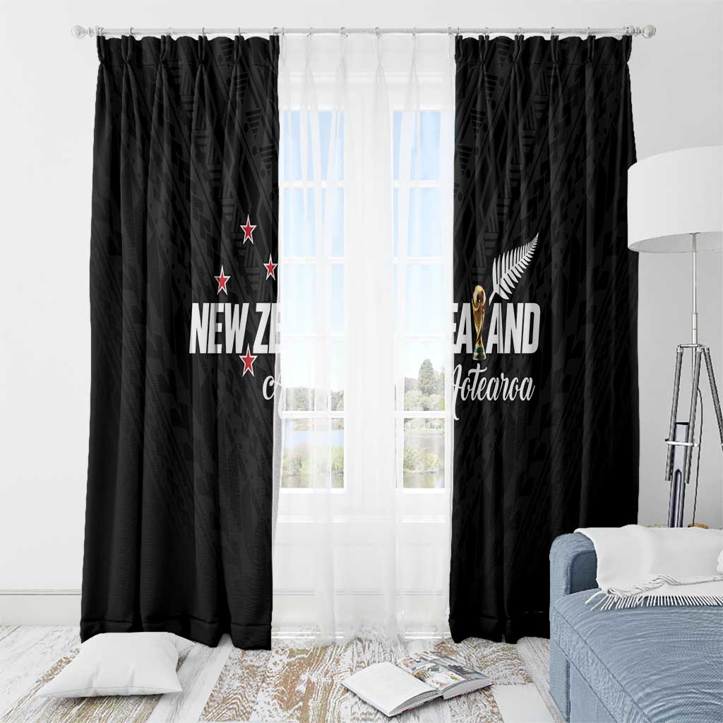 Football New Zealand Window Curtain Aotearoa United Black Version - Polynesian Pride