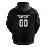 Custom Football New Zealand Zip Hoodie Aotearoa United Black Version - Polynesian Pride