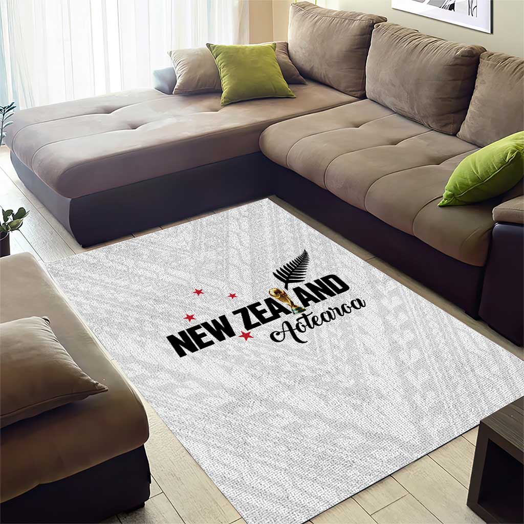 Football New Zealand Area Rug Aotearoa United White Version - Polynesian Pride