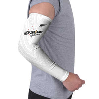 Custom Football New Zealand Arm Sleeves Aotearoa United White Version - Polynesian Pride