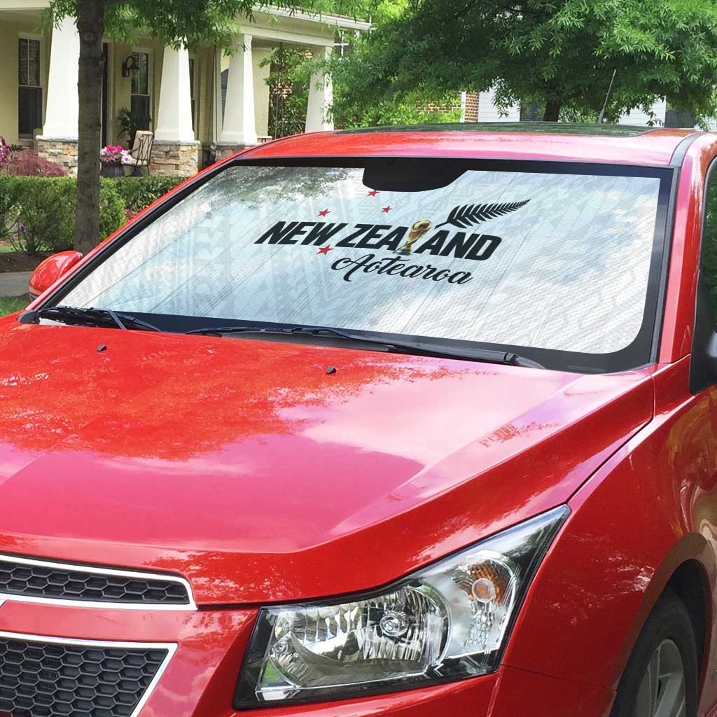 Football New Zealand Auto Sun Shade Aotearoa United White Version - Polynesian Pride