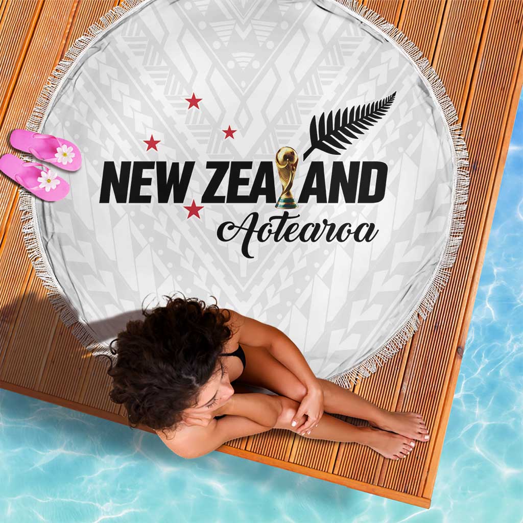 Football New Zealand Beach Blanket Aotearoa United White Version - Polynesian Pride