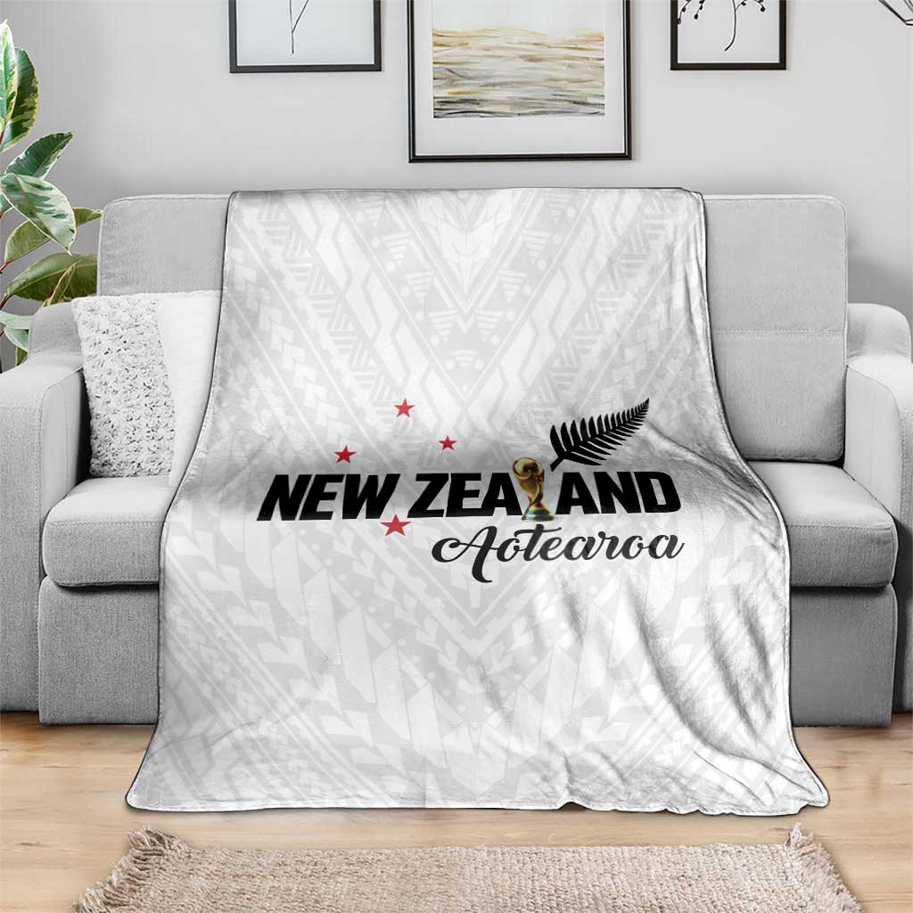 Football New Zealand Blanket Aotearoa United White Version - Polynesian Pride