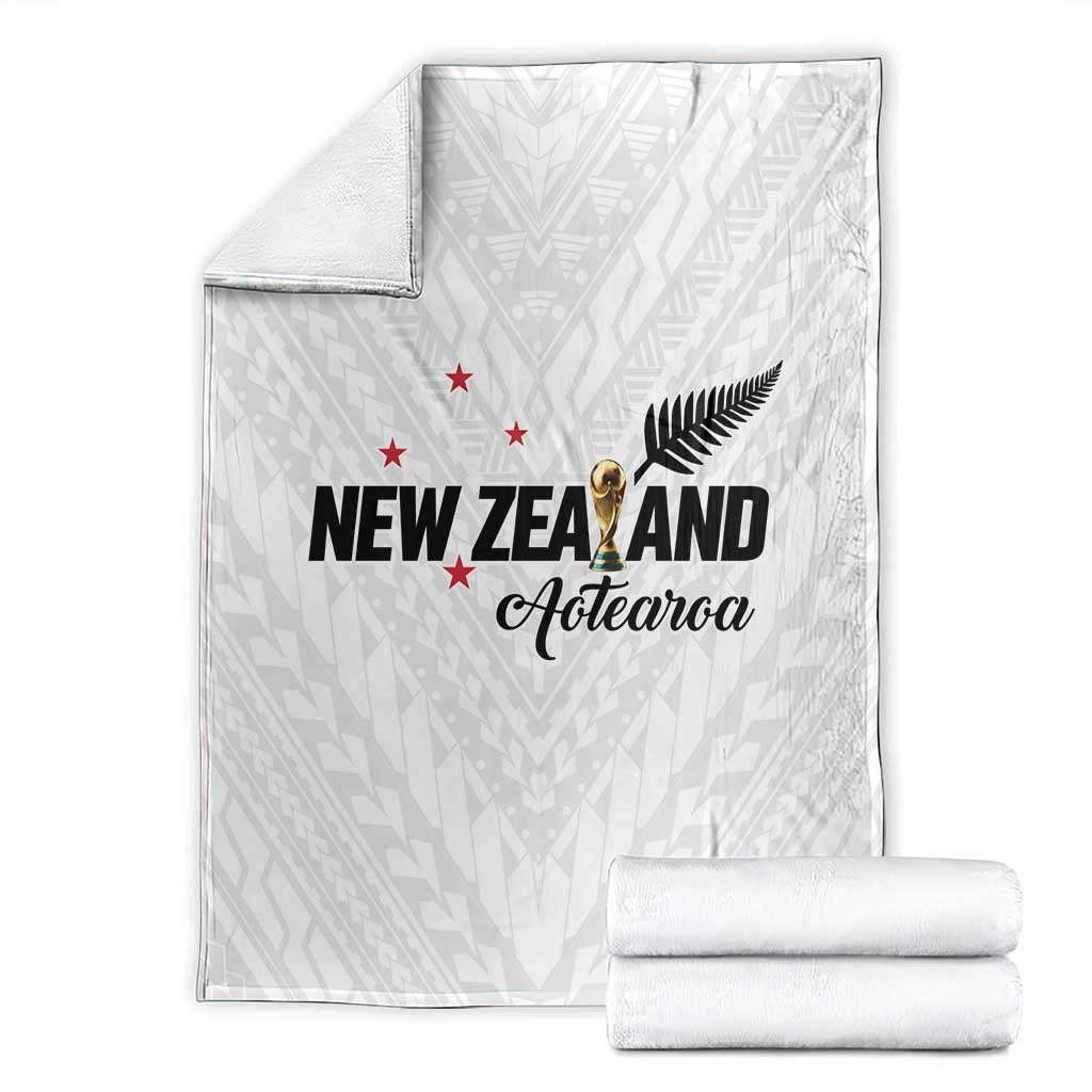 Football New Zealand Blanket Aotearoa United White Version - Polynesian Pride