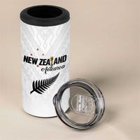 Custom Football New Zealand 4 in 1 Can Cooler Tumbler Aotearoa United White Version - Polynesian Pride