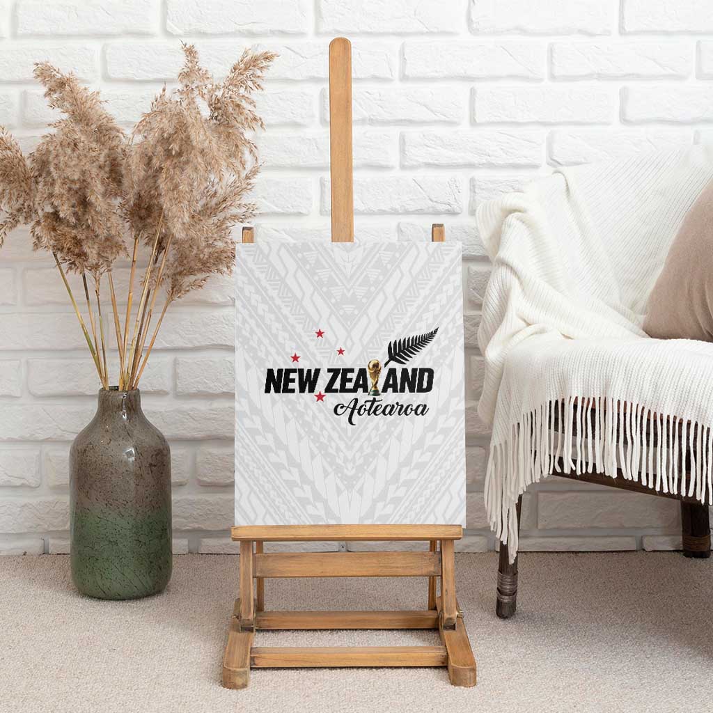 Football New Zealand Canvas Wall Art Aotearoa United White Version - Polynesian Pride