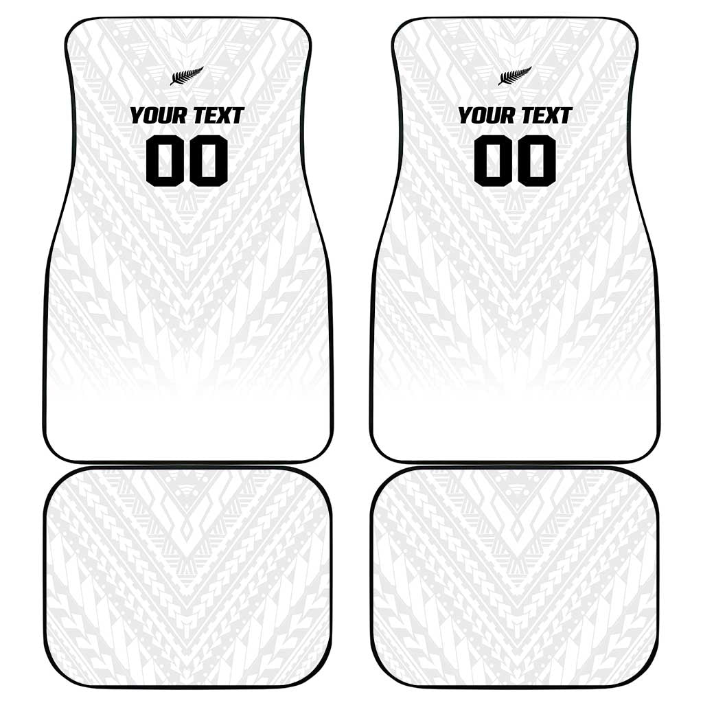 Custom Football New Zealand Car Mats Aotearoa United White Version - Polynesian Pride