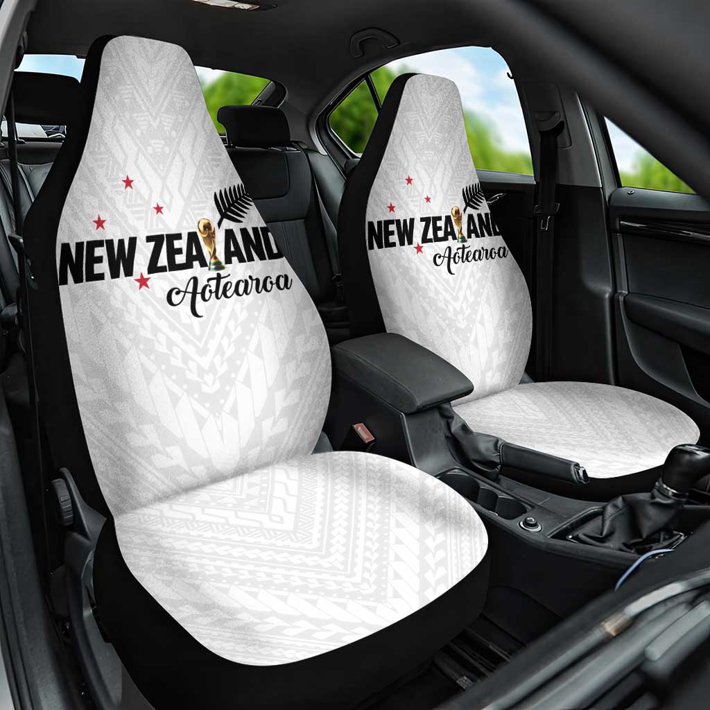 Football New Zealand Car Seat Cover Aotearoa United White Version - Polynesian Pride