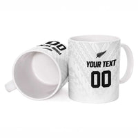 Custom Football New Zealand Ceramic Mug Aotearoa United White Version - Polynesian Pride