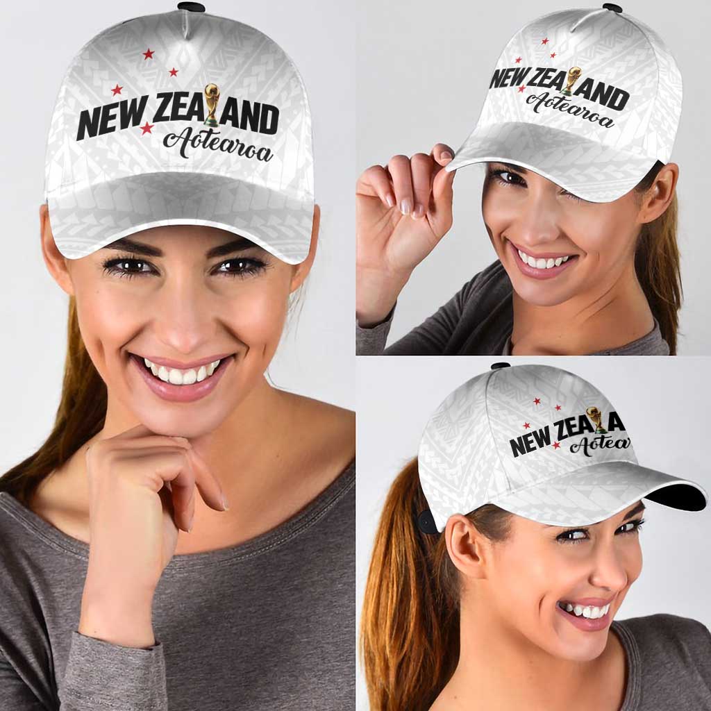 Football New Zealand Classic Cap Aotearoa United White Version - Polynesian Pride