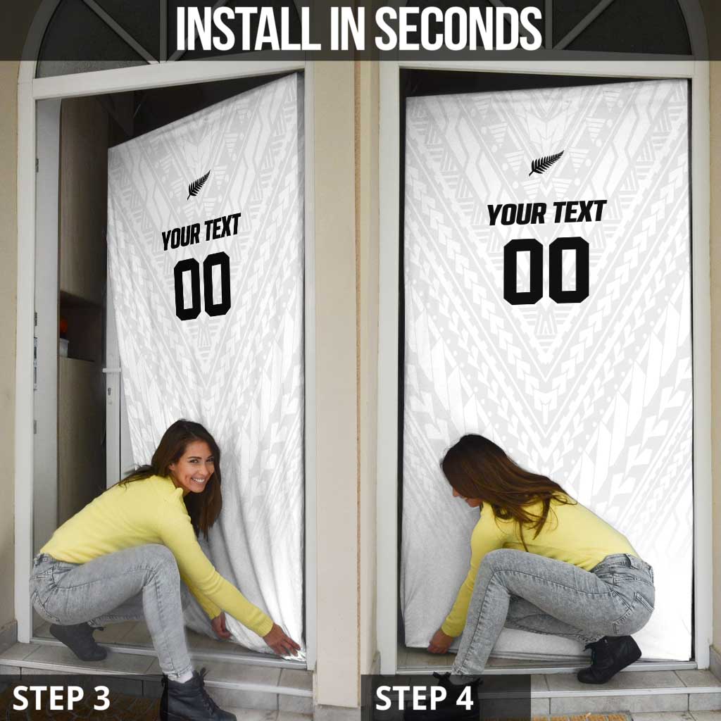 Custom Football New Zealand Door Cover Aotearoa United White Version - Polynesian Pride