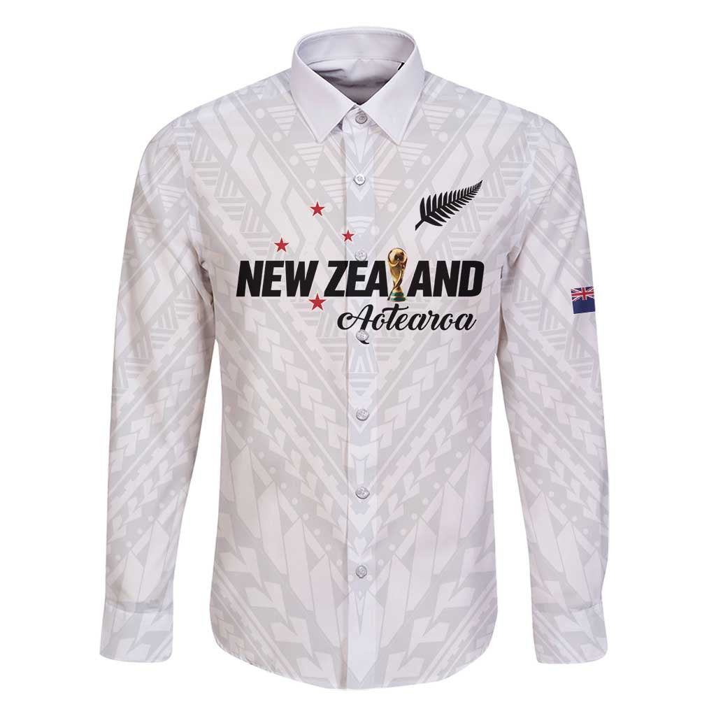 Custom Football New Zealand Family Matching Off Shoulder Maxi Dress and Hawaiian Shirt Aotearoa United White Version - Polynesian Pride