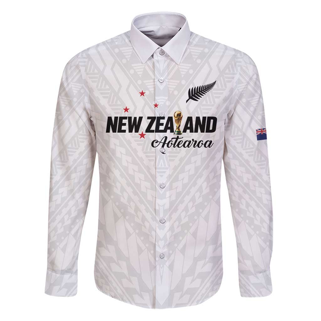 Custom Football New Zealand Family Matching Puletasi and Hawaiian Shirt Aotearoa United White Version - Polynesian Pride