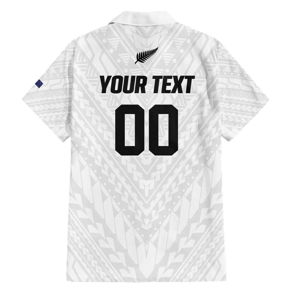 Custom Football New Zealand Family Matching Tank Maxi Dress and Hawaiian Shirt Aotearoa United White Version - Polynesian Pride