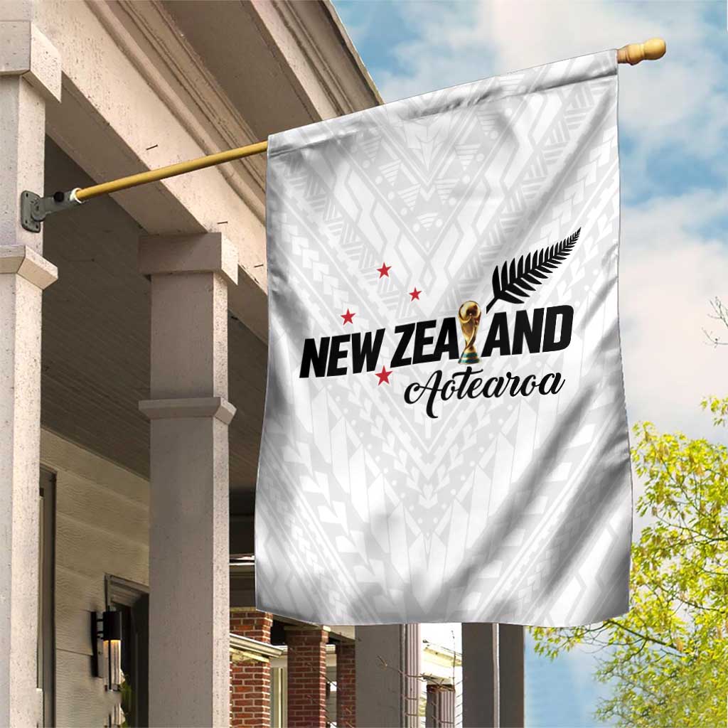 Football New Zealand Garden Flag Aotearoa United White Version - Polynesian Pride
