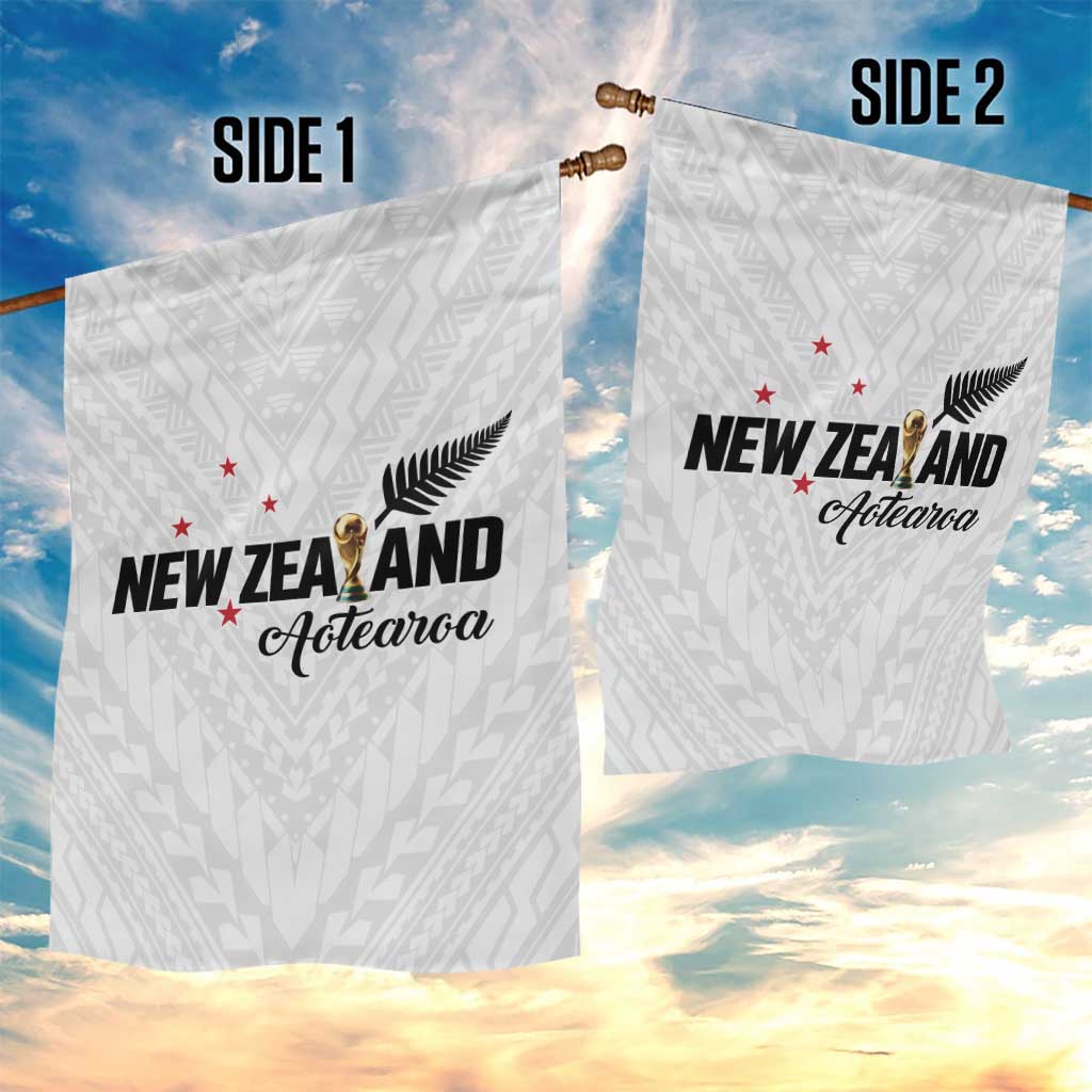 Football New Zealand Garden Flag Aotearoa United White Version - Polynesian Pride