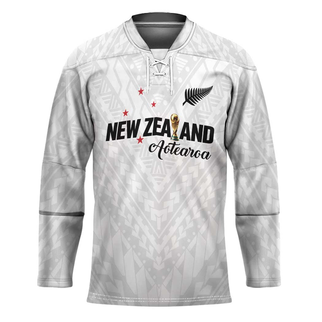Custom Football New Zealand Hockey Jersey Aotearoa United White Version - Polynesian Pride