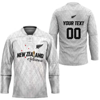 Custom Football New Zealand Hockey Jersey Aotearoa United White Version - Polynesian Pride