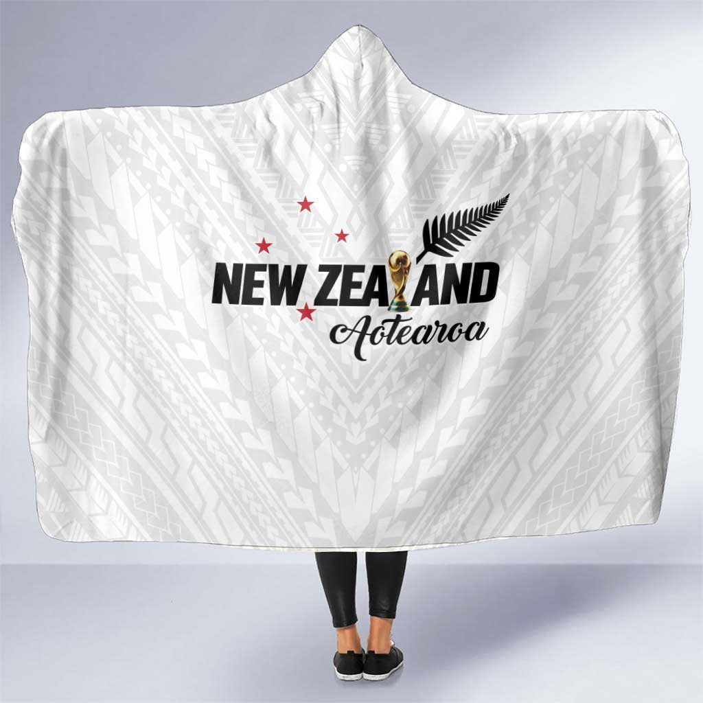 Football New Zealand Hooded Blanket Aotearoa United White Version - Polynesian Pride