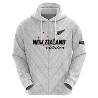 Custom Football New Zealand Hoodie Aotearoa United White Version - Polynesian Pride
