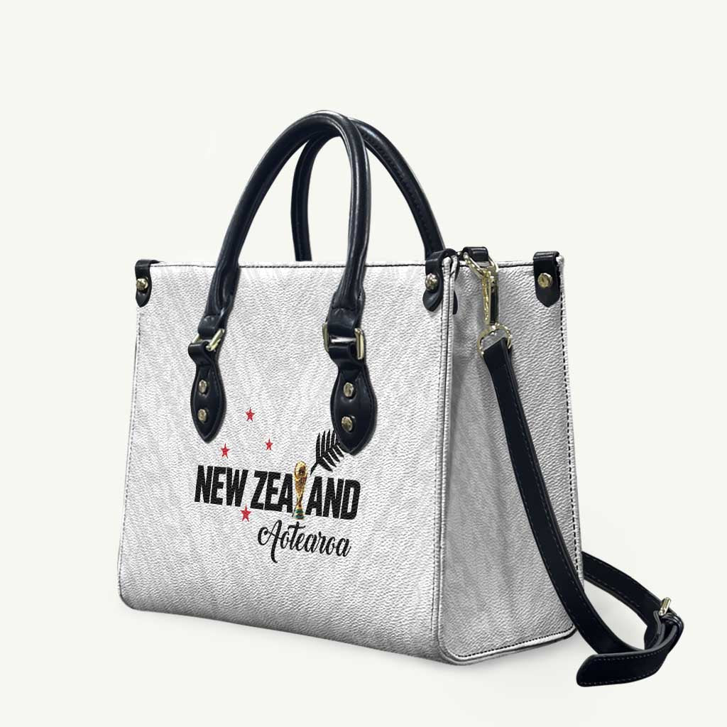 Football New Zealand Leather Bag Aotearoa United White Version - Polynesian Pride