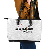 Football New Zealand Leather Tote Bag Aotearoa United White Version - Polynesian Pride