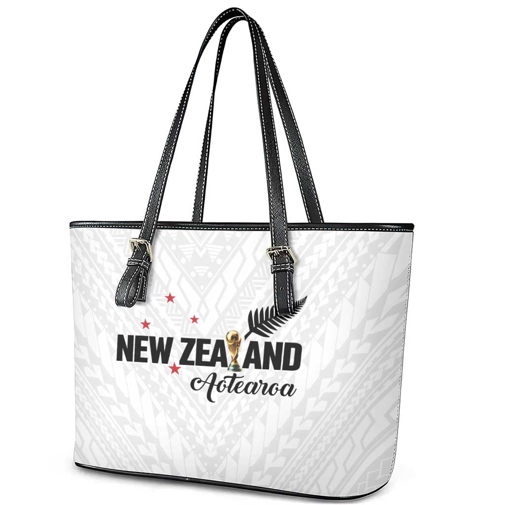 Football New Zealand Leather Tote Bag Aotearoa United White Version - Polynesian Pride
