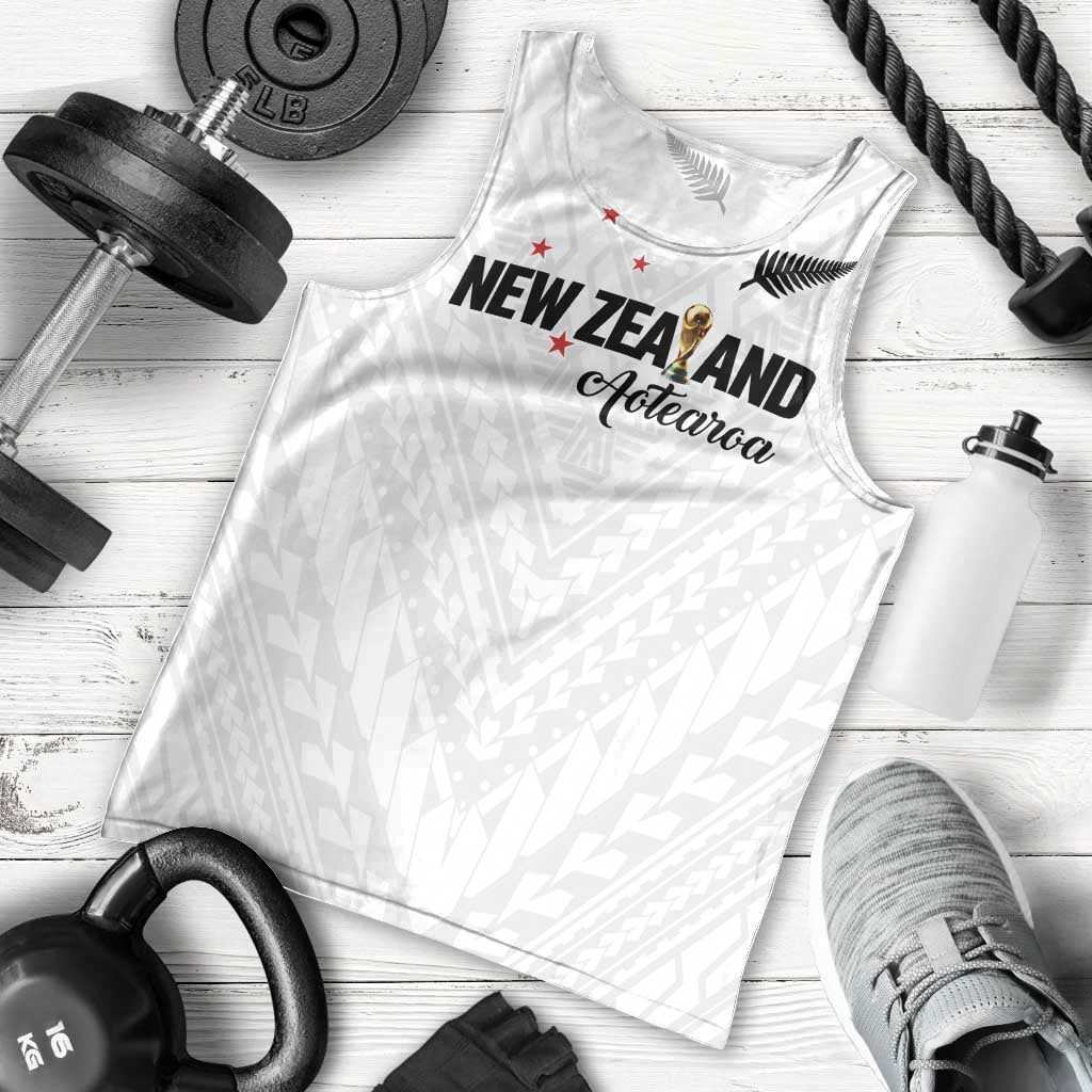 Custom Football New Zealand Men Tank Top Aotearoa United White Version - Polynesian Pride
