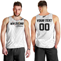 Custom Football New Zealand Men Tank Top Aotearoa United White Version - Polynesian Pride