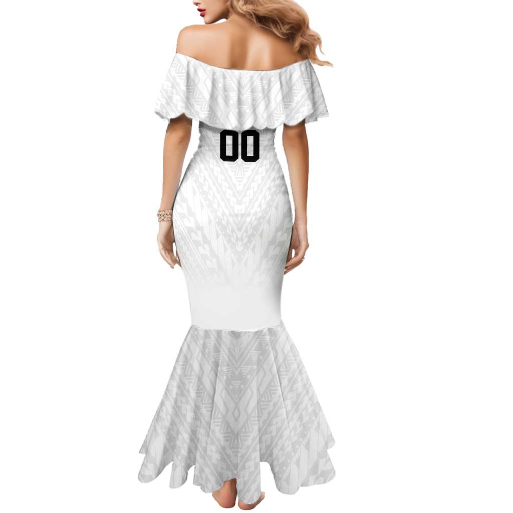 Custom Football New Zealand Mermaid Dress Aotearoa United White Version - Polynesian Pride