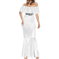 Custom Football New Zealand Mermaid Dress Aotearoa United White Version - Polynesian Pride